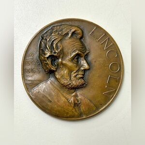 Early 1900s Antique Lincoln 1809 1865 Giant Copper Penny Essay Medallion